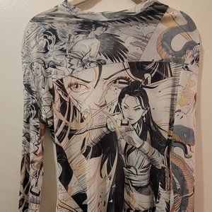 MUKZIN Gauze Retro Printed Slim T-Shirt-BY THEATER